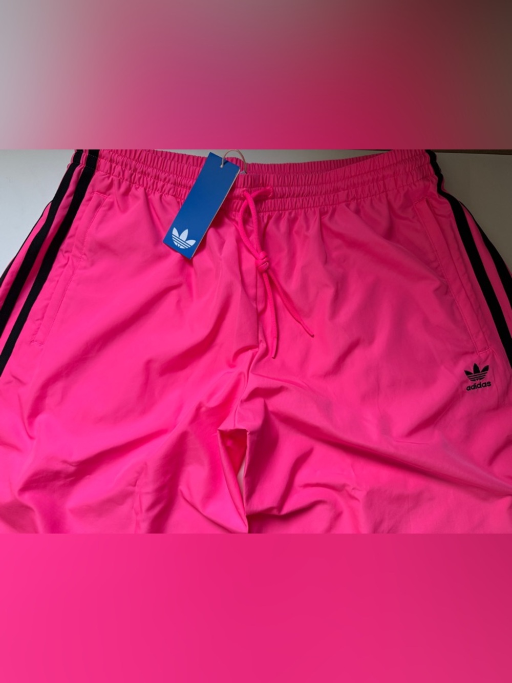 Adidas Originals [S-M] Lightweight Wide-Leg Track Pants Lucid Pink JV7493 - Picture 12 of 13